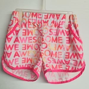 Okie dokie 2T girls polyester white  pink lettering shorts
